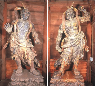 木造金剛力士立像・左から吽像、阿像（萬満寺）