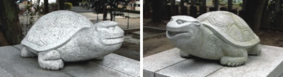 北星神社の亀の石造物の写真